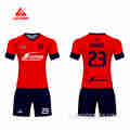 Pasadyang itim at pulang soccer jersey football jersey